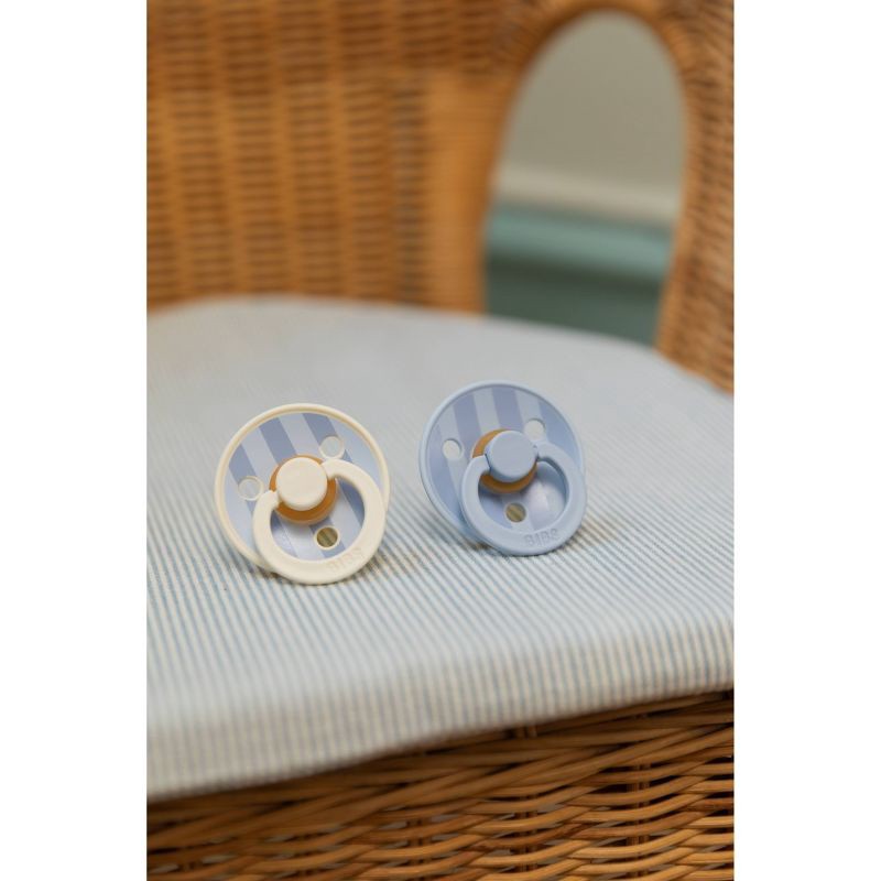 slide 3 of 10, Bibs Pacifier Gift Set 0-24m - Dusty Blue Stripe, 1 ct