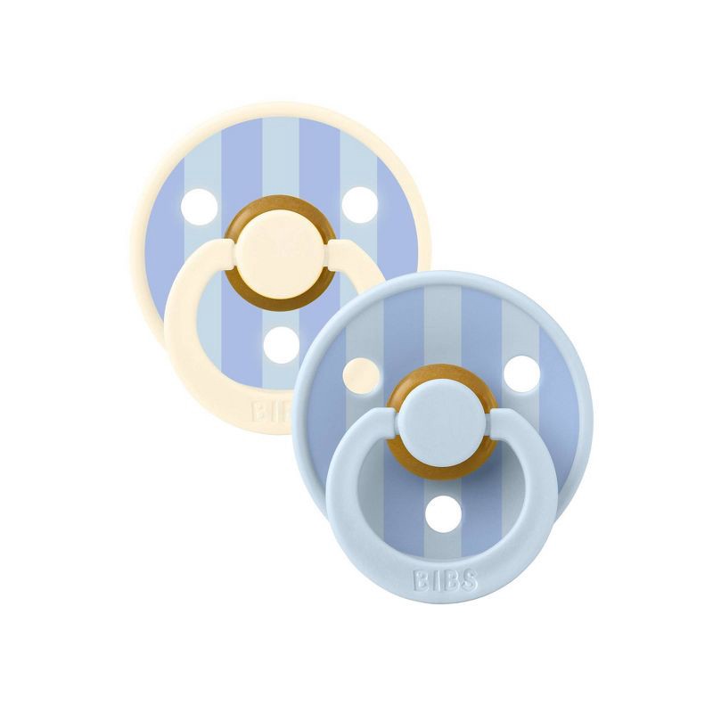 slide 5 of 10, Bibs Pacifier Gift Set 0-24m - Dusty Blue Stripe, 1 ct