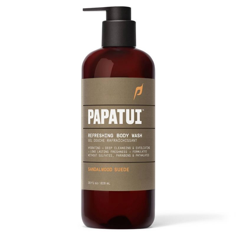 slide 2 of 10, Papatui Men's Sulfate-Free Exfoliating and Hydrating Coconut Oil Body Wash - Sandalwood Suede - 28 fl oz, 28 fl oz