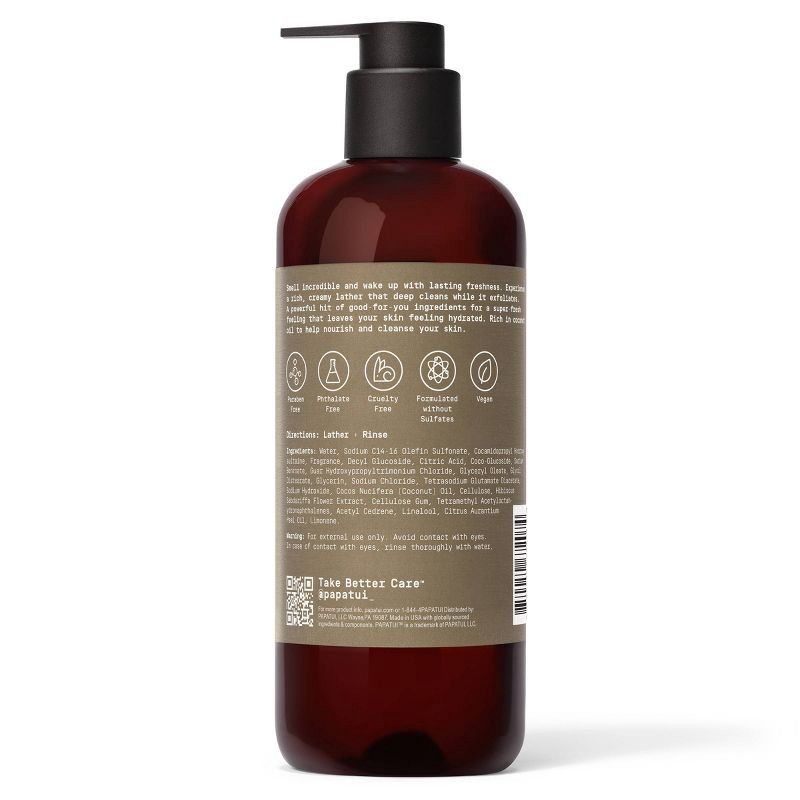 slide 10 of 10, Papatui Men's Sulfate-Free Exfoliating and Hydrating Coconut Oil Body Wash - Sandalwood Suede - 28 fl oz, 28 fl oz
