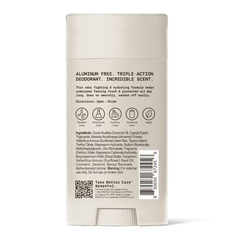 slide 10 of 10, Papatui Men's Aluminum-Free 48-Hour Odor Protection Solid Deodorant - Vanilla Shea - 2.6oz, 2.6 oz