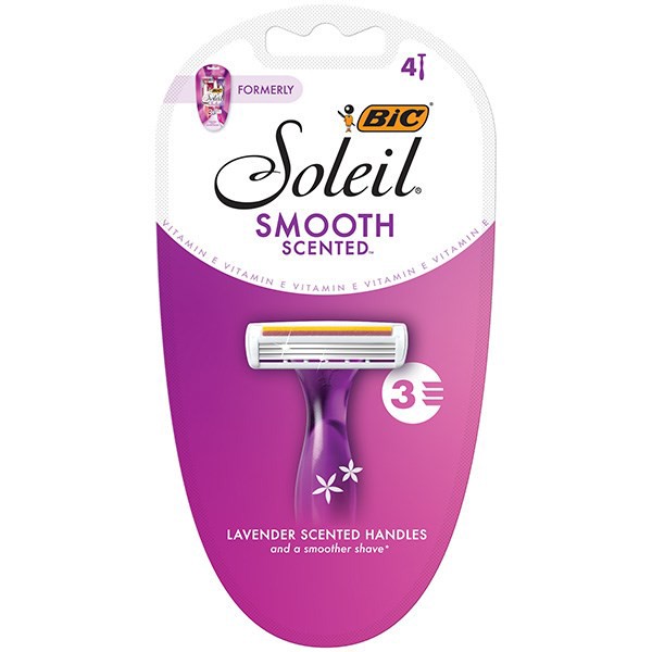 slide 1 of 25, BIC Soleil Smooth Womens Razors With Lavender Scented Handles, 4 ct