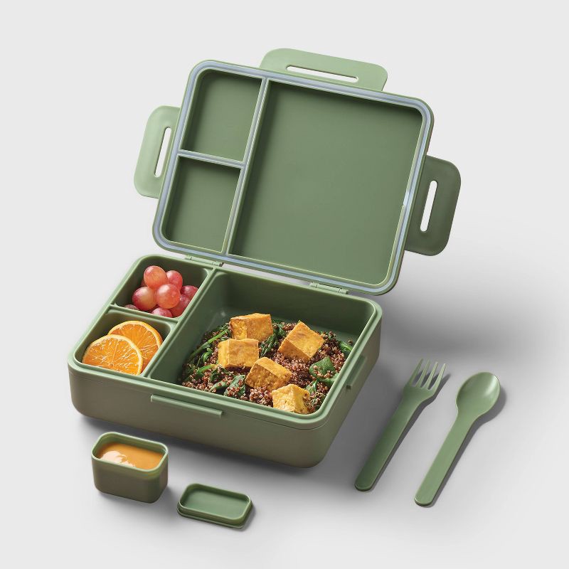 slide 2 of 3, Adult Bento Boxes - All In Motion™ Sage: Latches, Recycled rPP, 1 ct