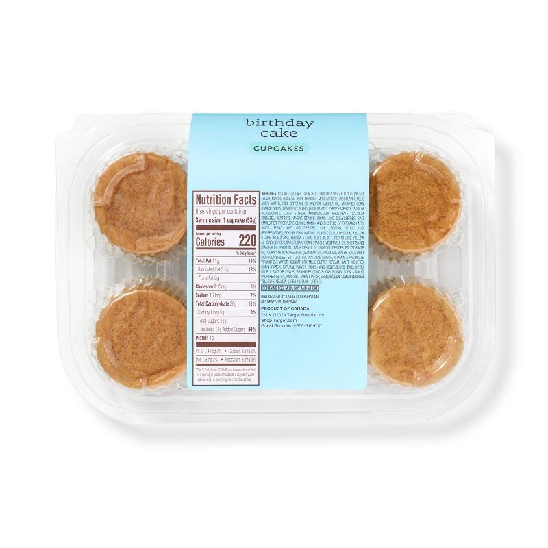 slide 2 of 3, Classic Birthday Cake Cupcakes - 11.2oz/6ct - Favorite Day™, 6 ct; 11.2 oz