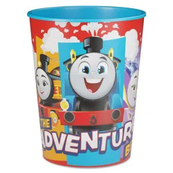 American Greetings 16 oz. Plastic Cup, Thomas the Train (1-Count), 3.5 Inch x 4.5 Inch