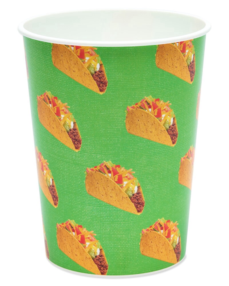 slide 1 of 1, American Greetings 16 oz. Plastic Party Cups, Taco Party (8-Count), 3.5 Inch x 4.5 Inch, 3.5 in