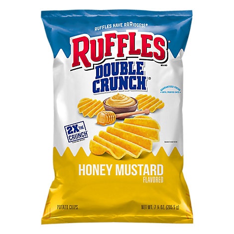 slide 1 of 1, Ruffles Double Crunch Potato Chips Honey Mustard, 7.25 oz