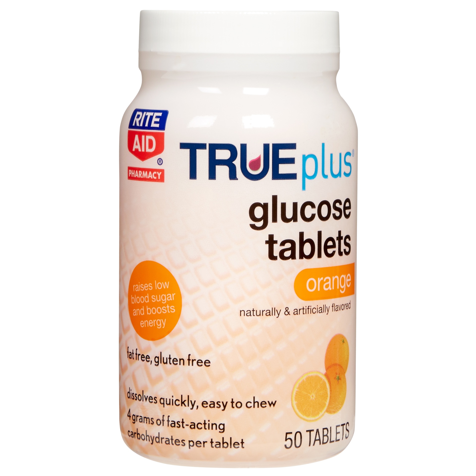 slide 1 of 3, Rite Aid Glucose Tablets, Orange, 50 ct