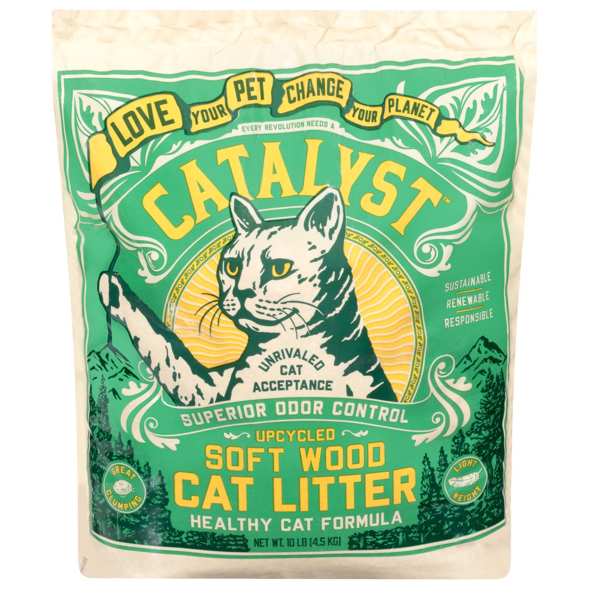 slide 13 of 13, Catalyst Healthy Cat Formula Upcycled Soft Wood Cat Litter 10 lb, 10 lb