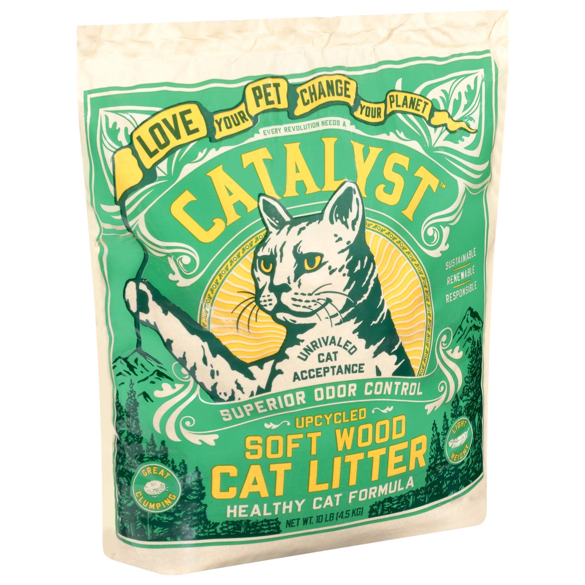 slide 2 of 13, Catalyst Healthy Cat Formula Upcycled Soft Wood Cat Litter 10 lb, 10 lb