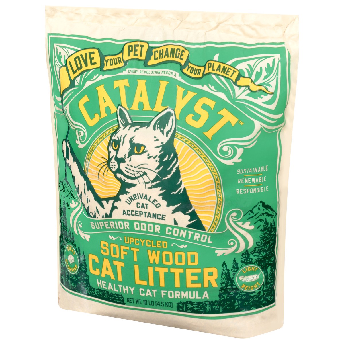 slide 4 of 13, Catalyst Healthy Cat Formula Upcycled Soft Wood Cat Litter 10 lb, 10 lb