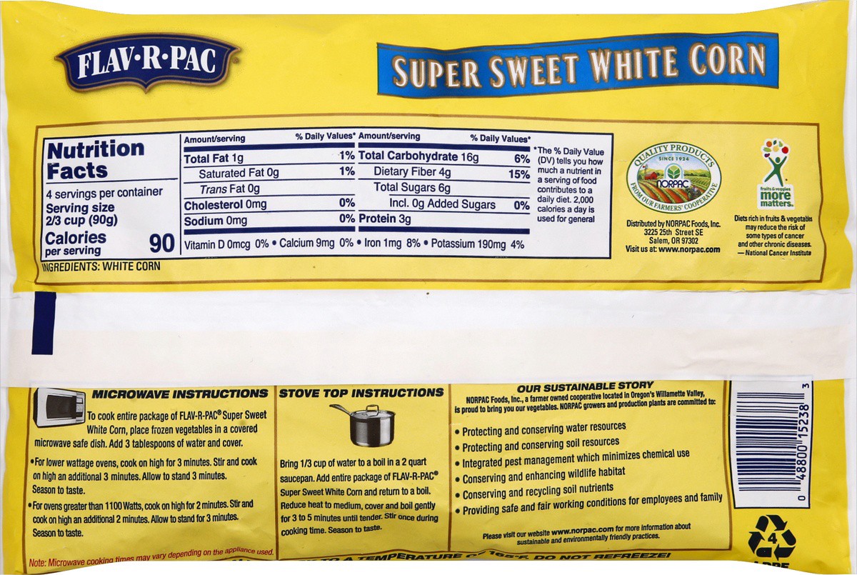 slide 3 of 7, Flav-R-Pac Super Sweet White Corn, 12 oz