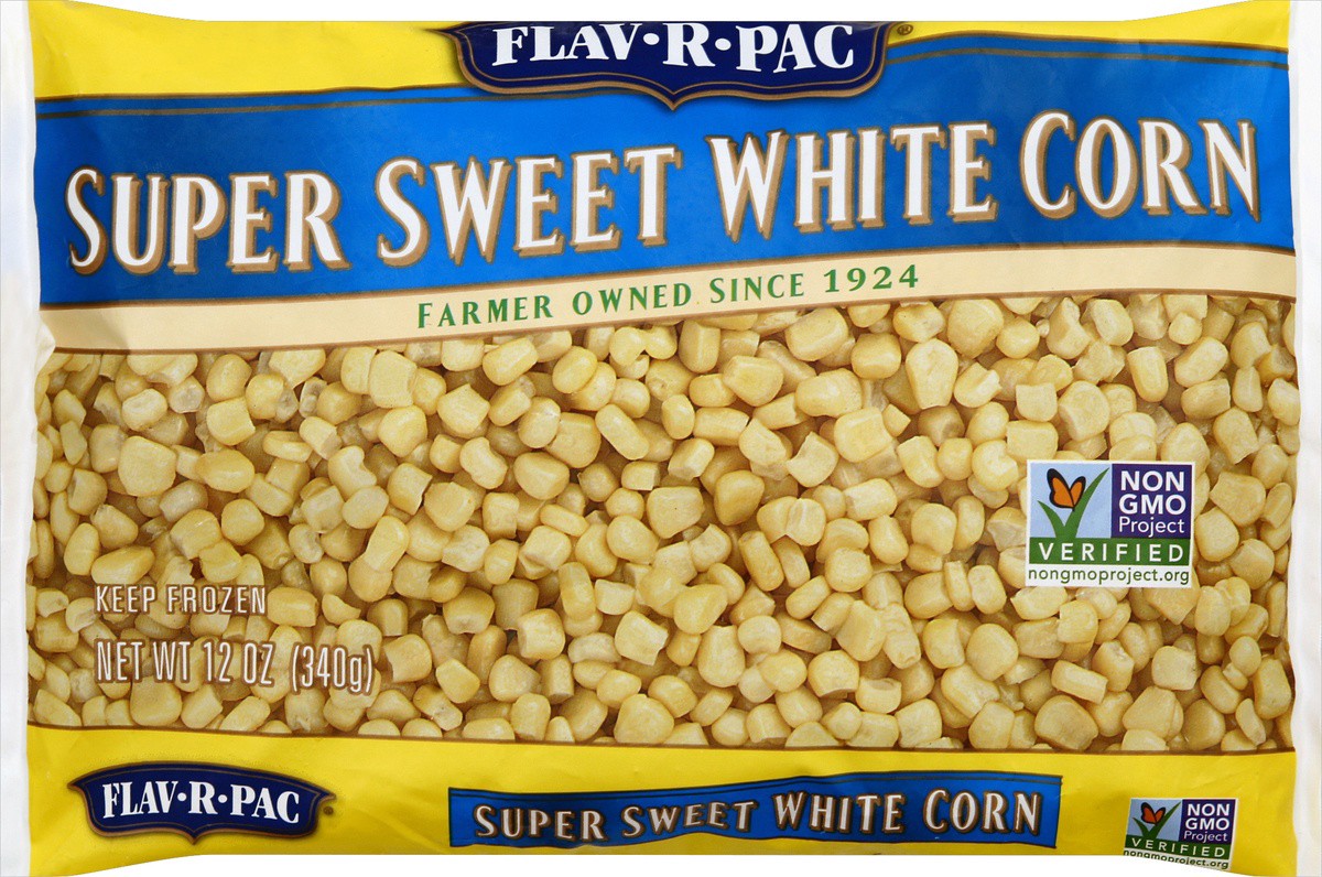 slide 6 of 7, Flav-R-Pac Super Sweet White Corn, 12 oz