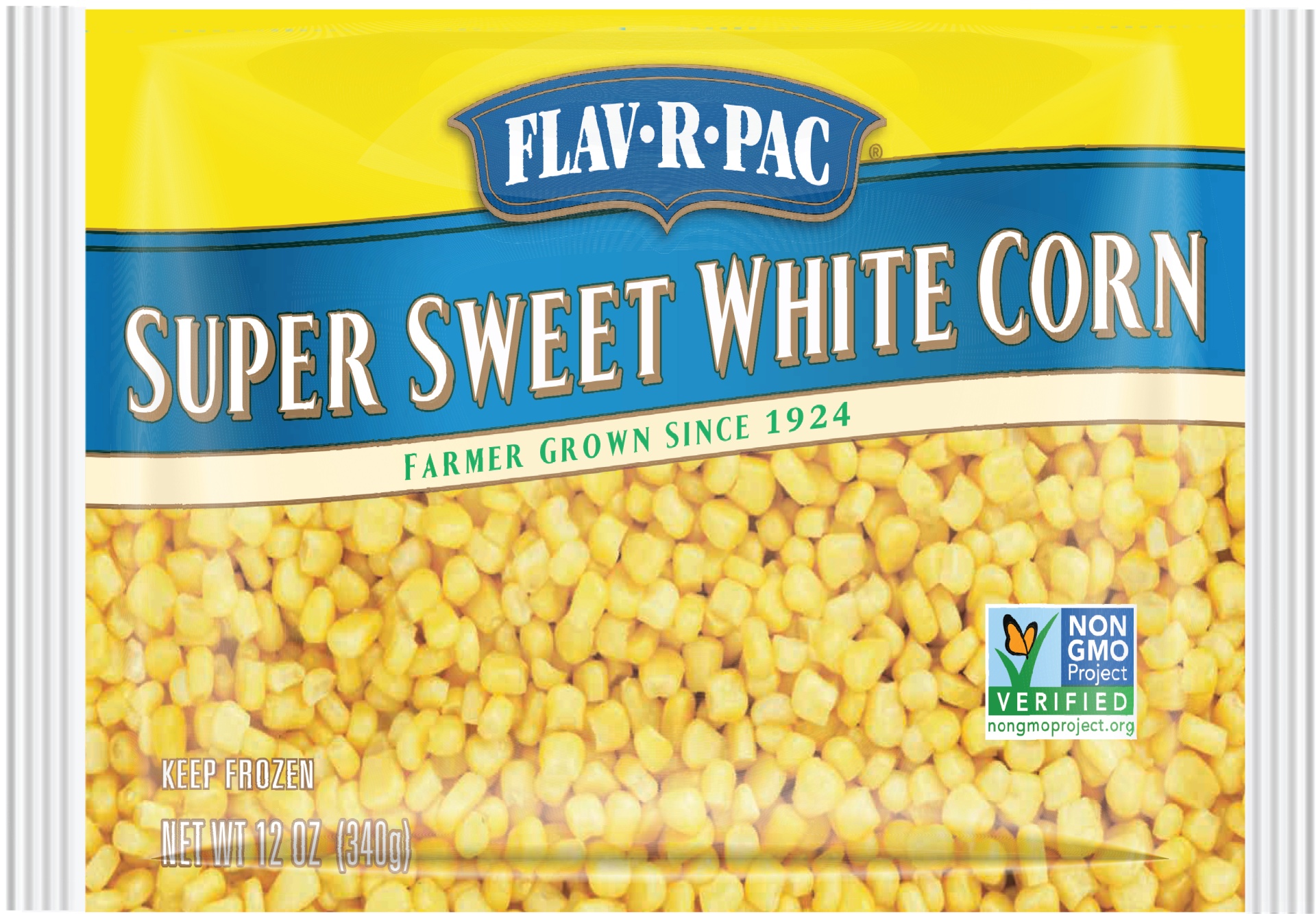 slide 1 of 1, Flav-R-Pac Super Sweet White Corn, 12 oz