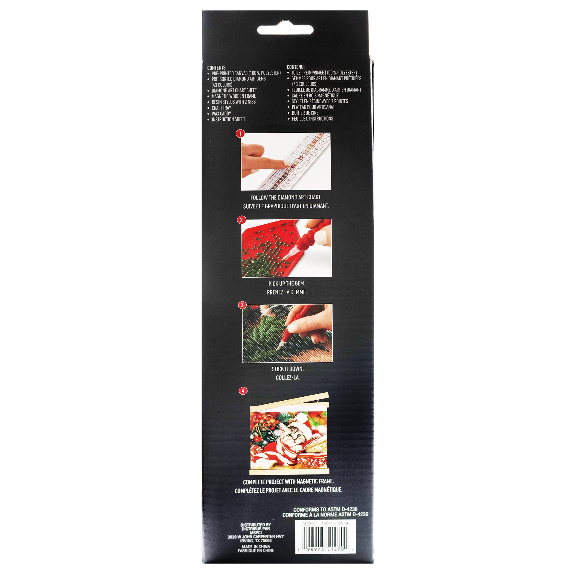 slide 2 of 4, 8" X 10" Kitten Diamond Art Kit With Frame By Make Market, 8 in x 10 in