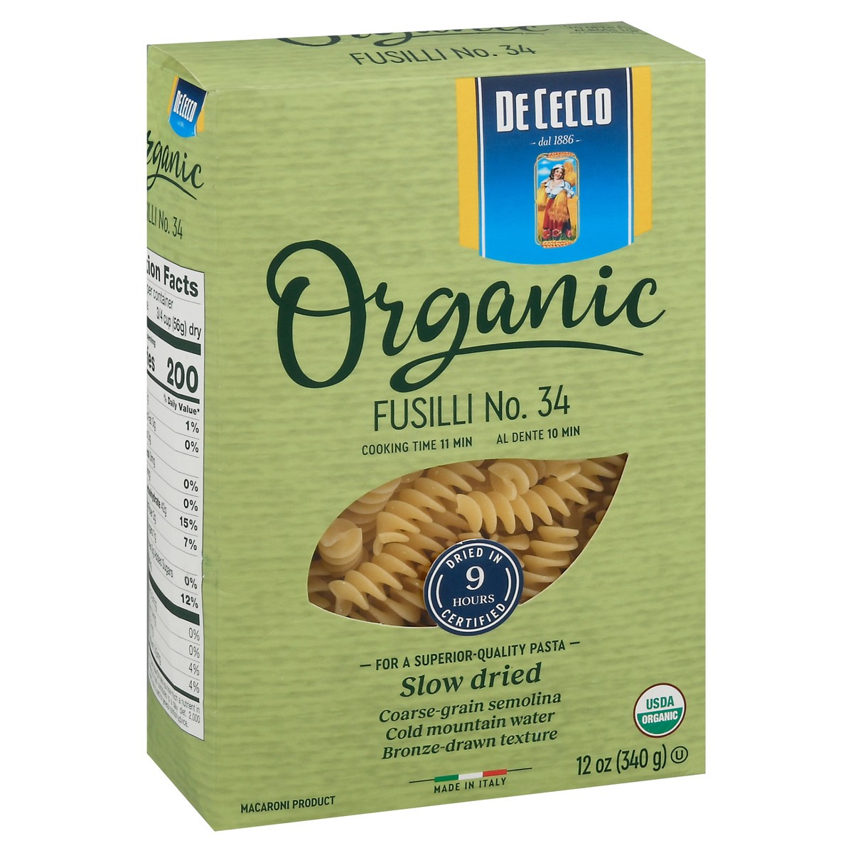 slide 8 of 13, De Cecco Organic Pasta Fusilli, 12 oz