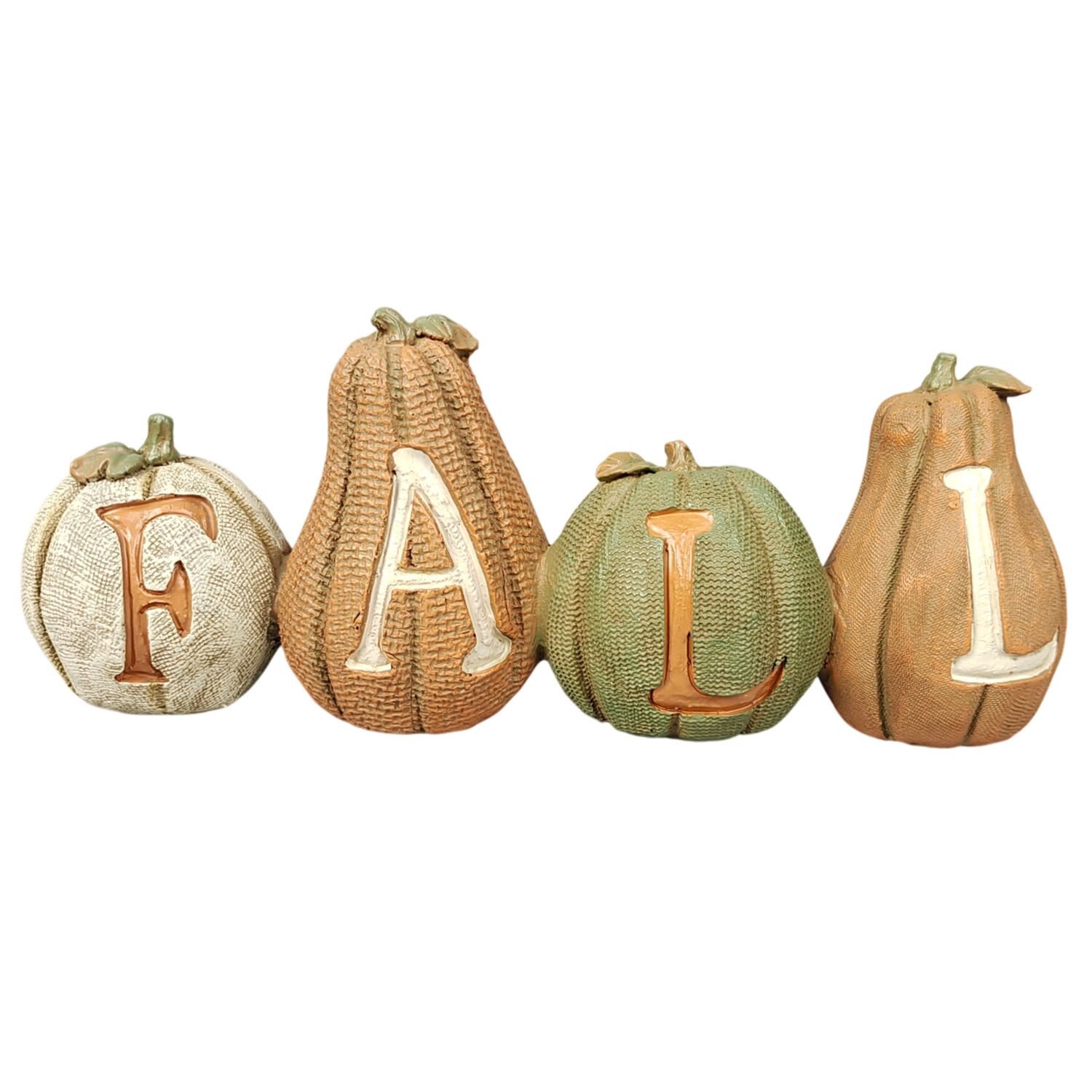 slide 1 of 1, Fall Fest "fall" Polyresin Tabletop Pumpkin Decor, 9.2 In, 1 ct