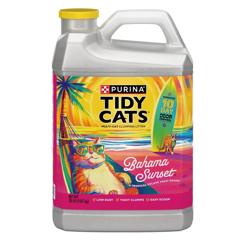 slide 1 of 9, Tidy Cats Bahama Sunset Clumping Scented Low Dust Cat Litter - 20lbs, 20 lb