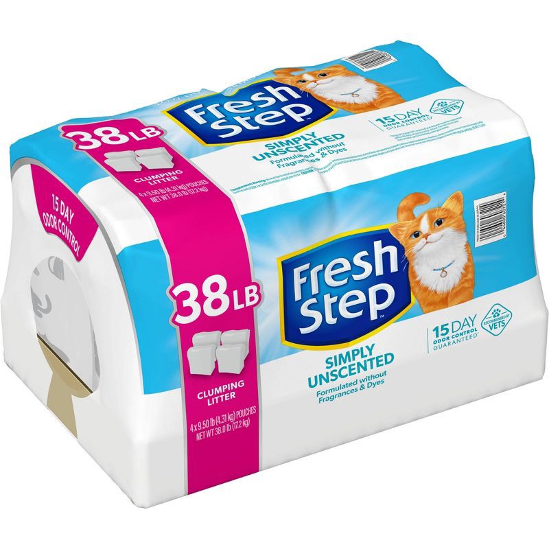 slide 13 of 16, Fresh Step Simply Unscented Clumping Cat Litter - 38lbs, 38 lb
