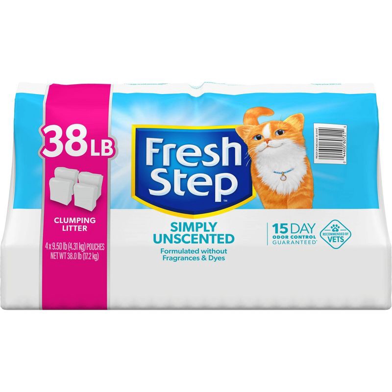 slide 14 of 16, Fresh Step Simply Unscented Clumping Cat Litter - 38lbs, 38 lb