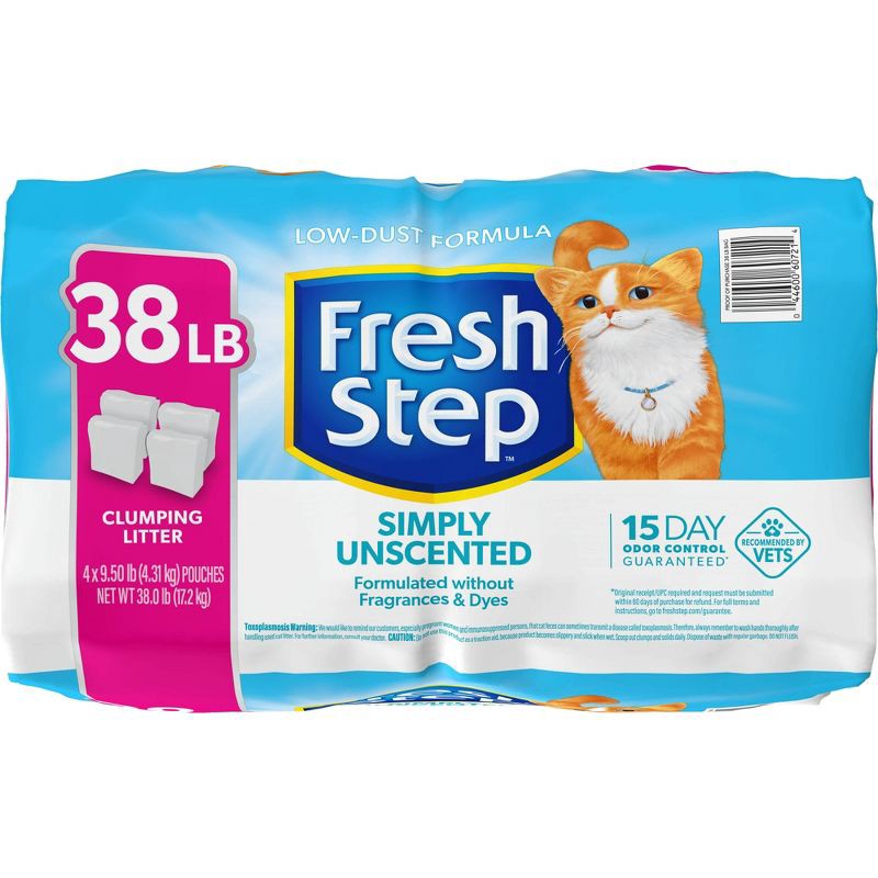 slide 16 of 16, Fresh Step Simply Unscented Clumping Cat Litter - 38lbs, 38 lb