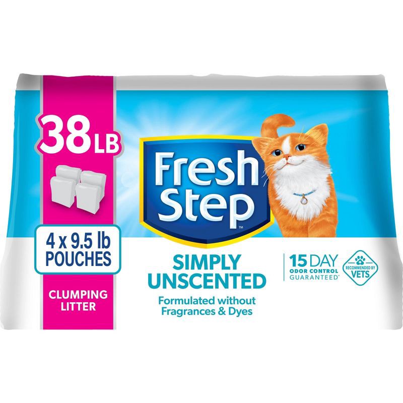 slide 1 of 16, Fresh Step Simply Unscented Clumping Cat Litter - 38lbs, 38 lb