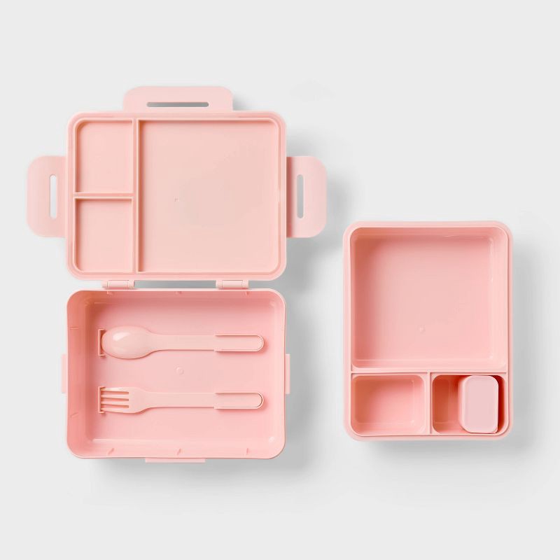 slide 3 of 3, Adult Bento Boxes - All In Motion™ Pink: Recycled Polypropylene Lunch Container, 1 ct