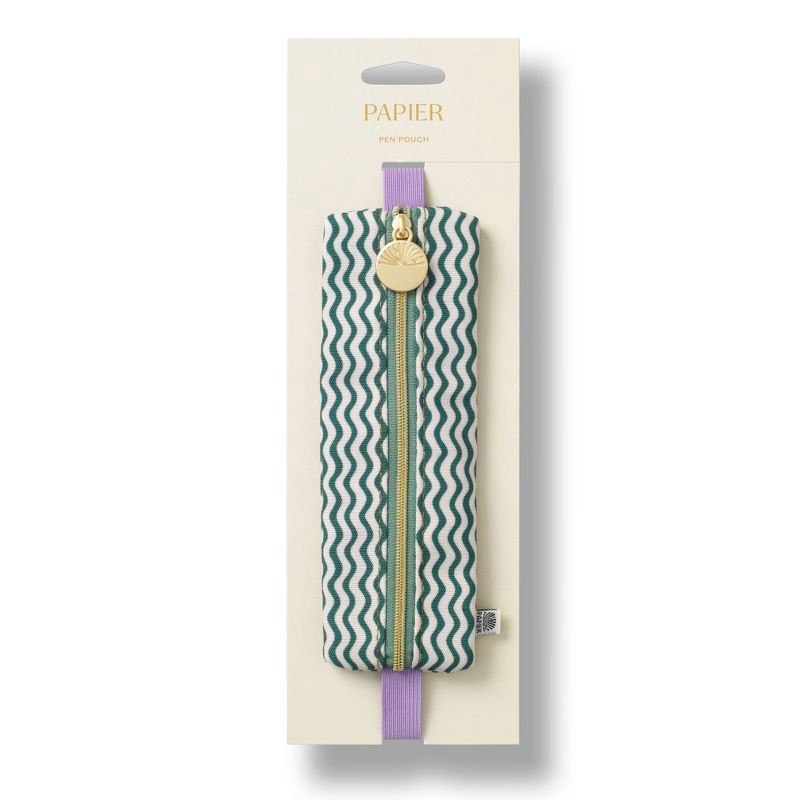 slide 2 of 3, PAPIER Elastic fabric Pencil pouch 7.9"x2" Zig Zag, 1 ct