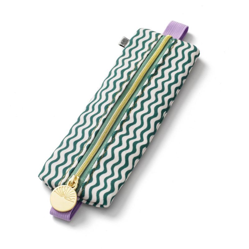 slide 1 of 3, PAPIER Elastic fabric Pencil pouch 7.9"x2" Zig Zag, 1 ct