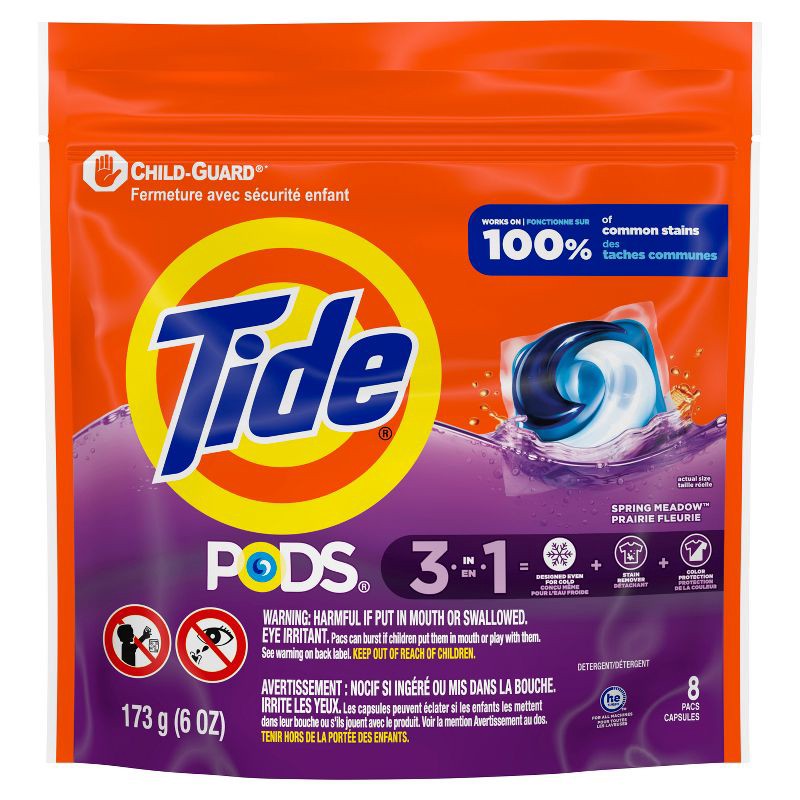slide 12 of 13, Tide Spring Meadow HE Deep Cleaning Concentrated Laundry Detergent Pods 8 Pacs - 6oz, 6 oz