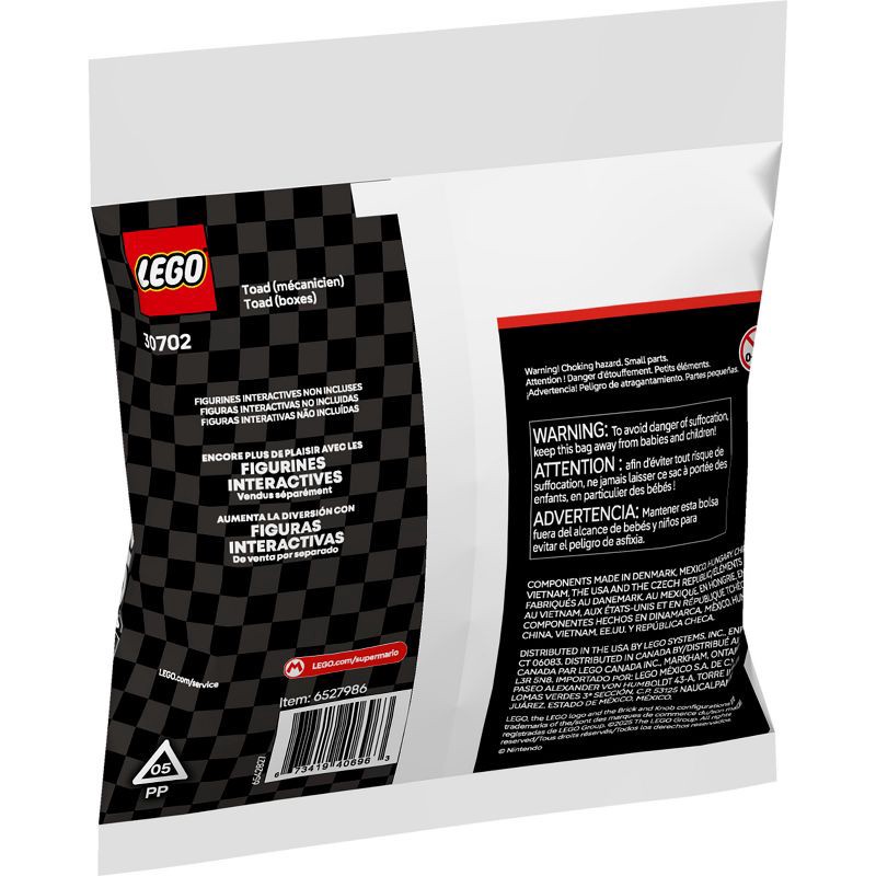 slide 5 of 5, LEGO Super Mario Kart - Toad (Pit Crew) Building Toy 30702, 1 ct
