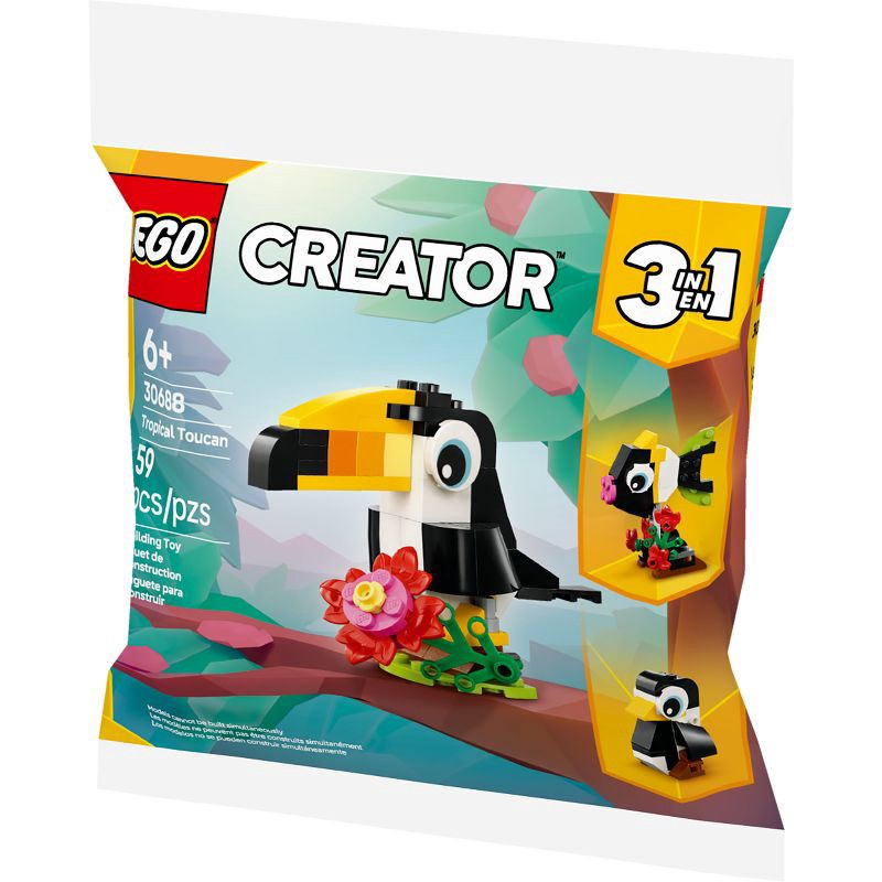 slide 3 of 5, LEGO Creator 3 in 1 Tropical Toucan Building Set 30688, 1 ct