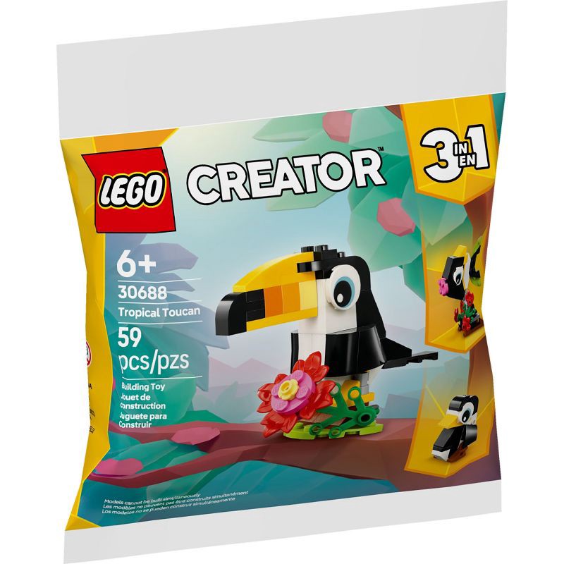 slide 1 of 5, LEGO Creator 3 in 1 Tropical Toucan Building Set 30688, 1 ct