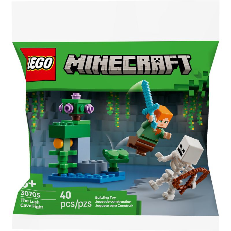 slide 4 of 5, LEGO Minecraft The Lush Cave Fight Building Toy 30705, 1 ct