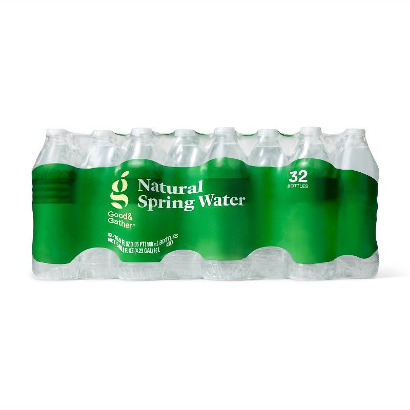 slide 1 of 3, Spring Water - 32pk/16.9 fl oz Bottles Good & Gather™, 32 ct, 16.9 fl oz