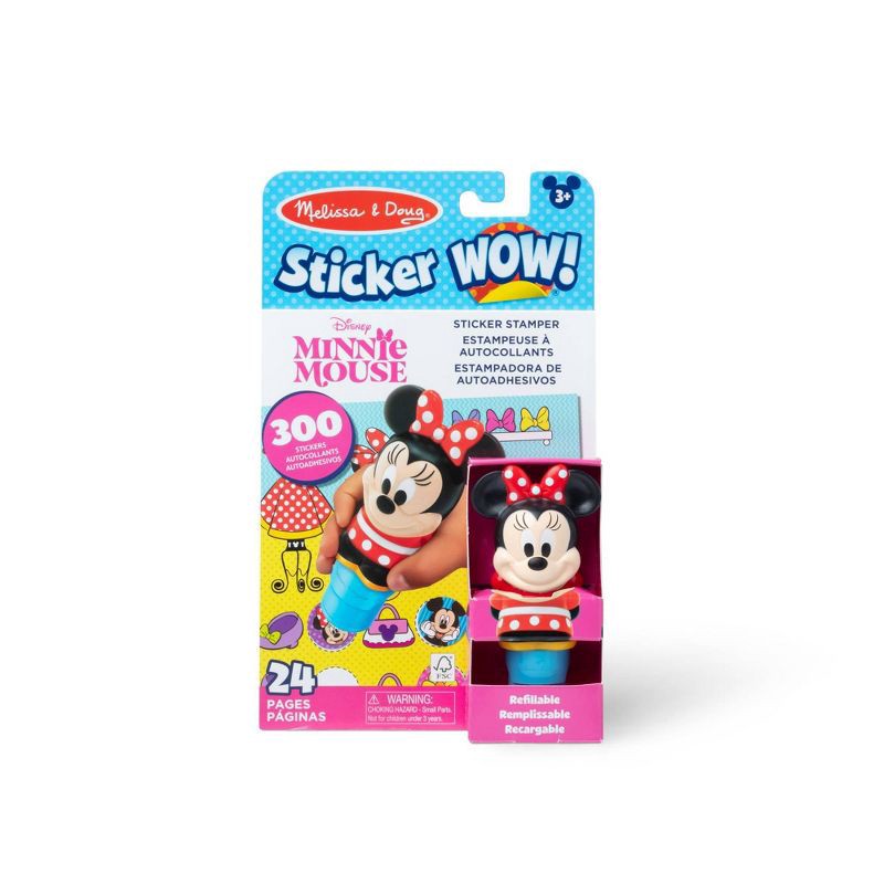 slide 1 of 9, Melissa & Doug Sticker WOW! 24-Page Activity Pad and Sticker Stamper with 300 Stickers - Disney Minnie Mouse: Stickers, Favorite Character Theme, 1 ct