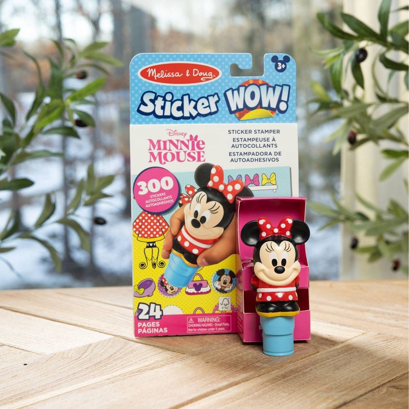 slide 9 of 9, Melissa & Doug Sticker WOW! 24-Page Activity Pad and Sticker Stamper with 300 Stickers - Disney Minnie Mouse: Stickers, Favorite Character Theme, 1 ct