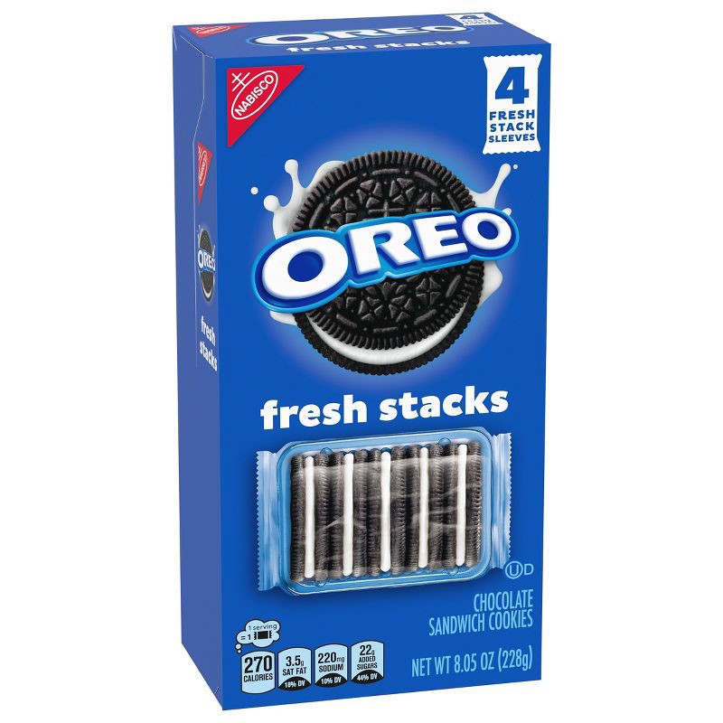 slide 2 of 15, Oreo Fresh Stacks Chocolate Sandwich Cookies Travel Snacks - 8.05oz, 8.05 oz