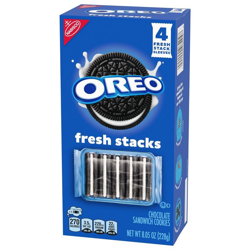slide 10 of 15, Oreo Fresh Stacks Chocolate Sandwich Cookies Travel Snacks - 8.05oz, 8.05 oz