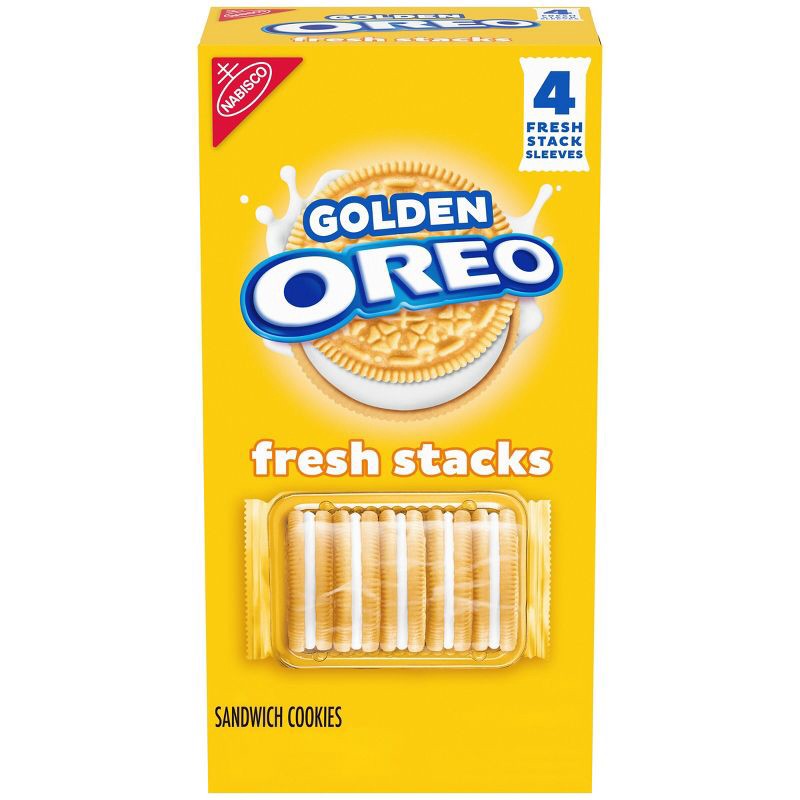 slide 1 of 15, Oreo Fresh Stacks Golden Sandwich Cookies Travel Snacks - 8.05oz, 8.05 oz