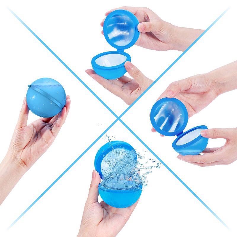 slide 7 of 9, Bunch O Balloons Reusable Water Balloons 4pk- Red/White/Blue: Pool Games for Kids, 4 ct