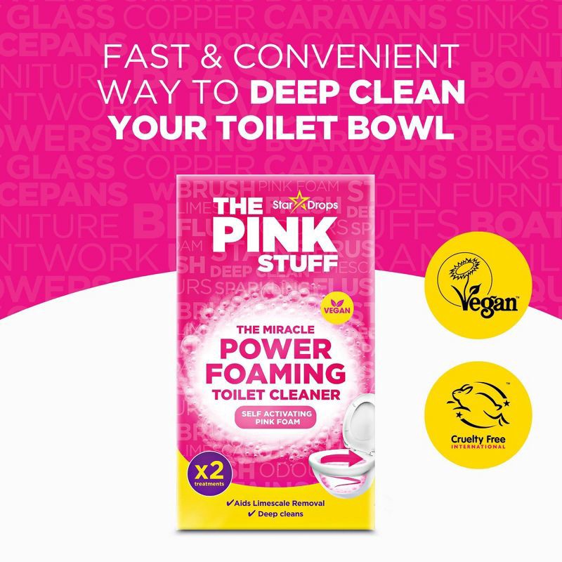 slide 5 of 6, The Pink Stuff The Miracle Power Foaming Toilet Cleaner Powder - 7oz, 7 oz