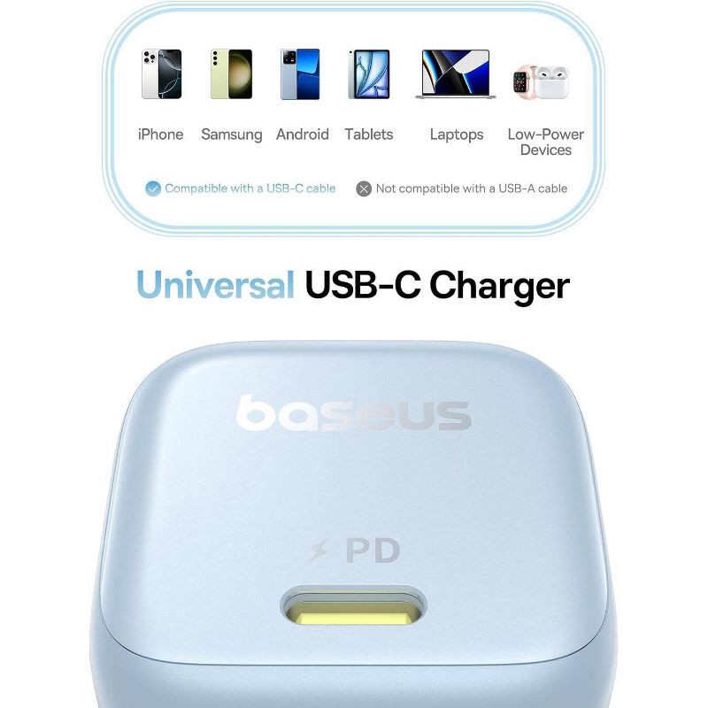 slide 2 of 10, Baseus PicoGo Fast Charger 45W - Blue, 1 ct