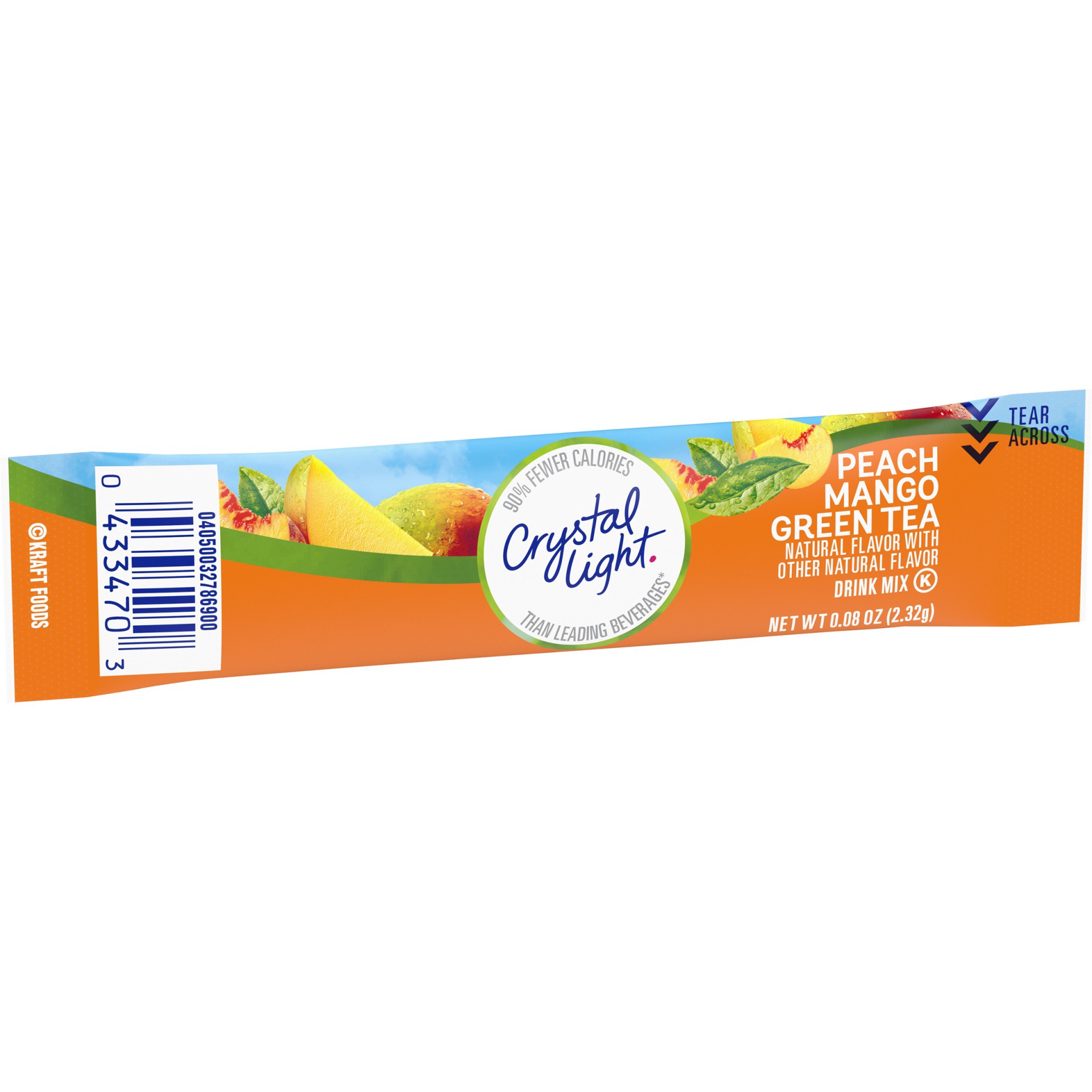 slide 5 of 10, Crystal Light On-The-Go Sugar Free Peach Mango Green Tea Powdered Drink Mix, Low Caffeine, 0.08 oz Packet, 0.08 oz