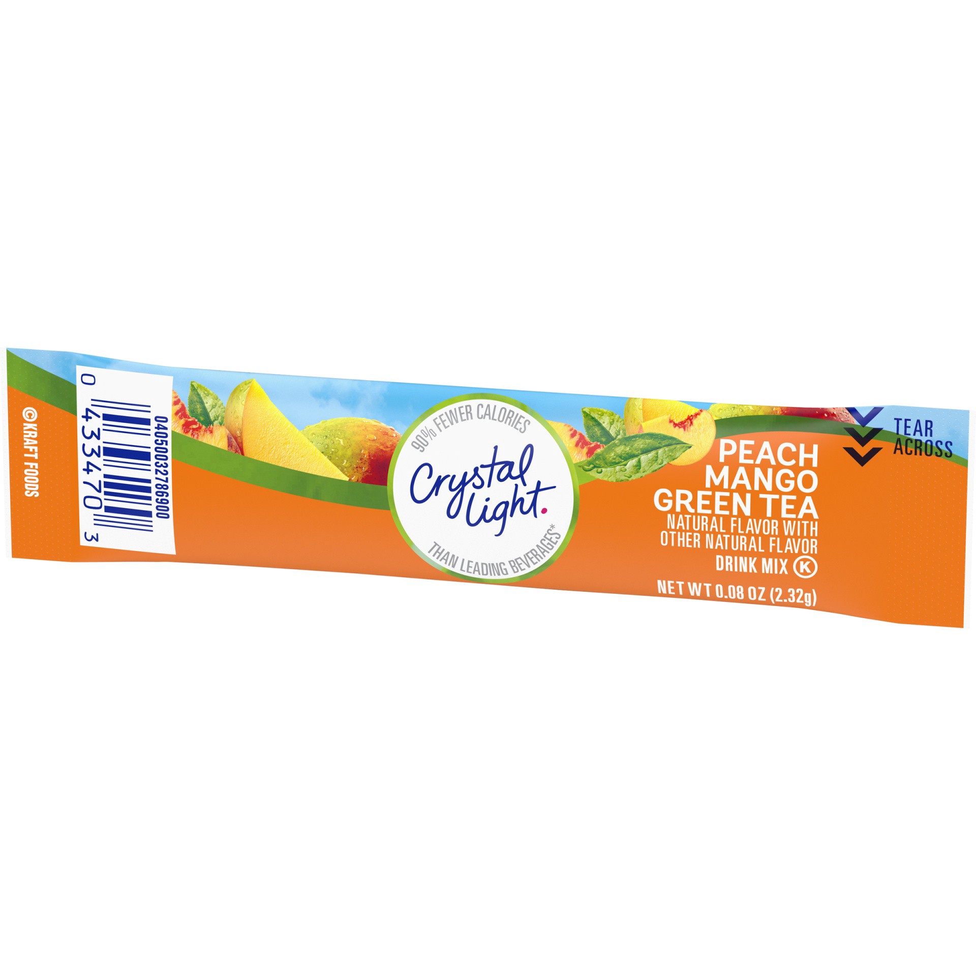 slide 9 of 10, Crystal Light On-The-Go Sugar Free Peach Mango Green Tea Powdered Drink Mix, Low Caffeine, 0.08 oz Packet, 0.08 oz