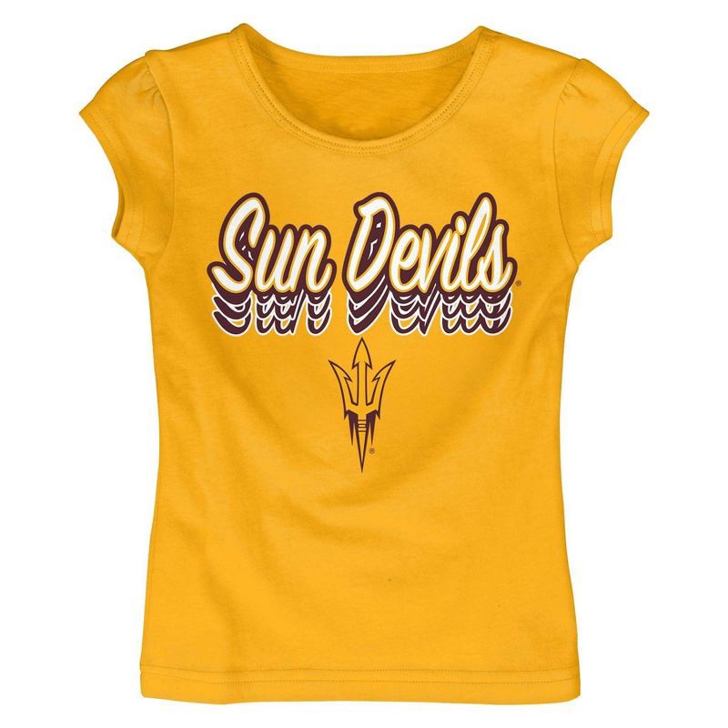 slide 1 of 1, NCAA Arizona State Sun Devils Toddler Girls' T-Shirt - 3T: Sports Team Logo Knit Pullover, 1 ct