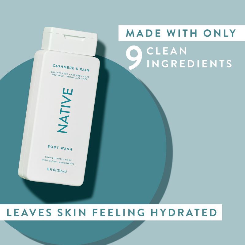 slide 6 of 9, Native Body Wash for Men - Cashmere & Rain - Sulfate Free - 18 fl oz, 18 fl oz