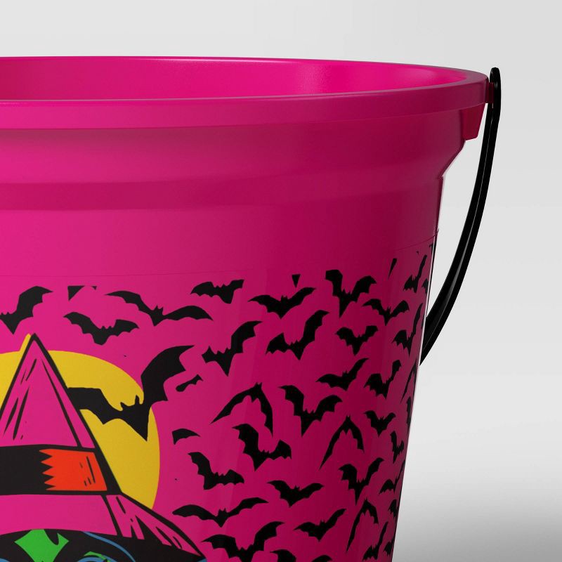 slide 4 of 4, 7.64" Witch Halloween Plastic Trick or Treat Pail Dark Pink - Hyde and EEK! Boutique™, 1 ct