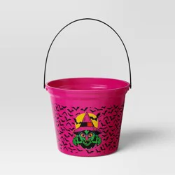 7.64" Witch Halloween Plastic Trick or Treat Pail Dark Pink - Hyde and EEK! Boutique™