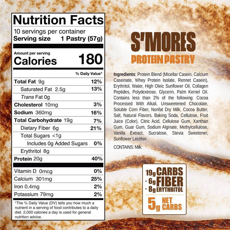 slide 5 of 5, Legendary Foods Gluten Free and Keto Friendly Protein Pastry - S'mores - 8oz/4ct, 4 ct; 8 oz